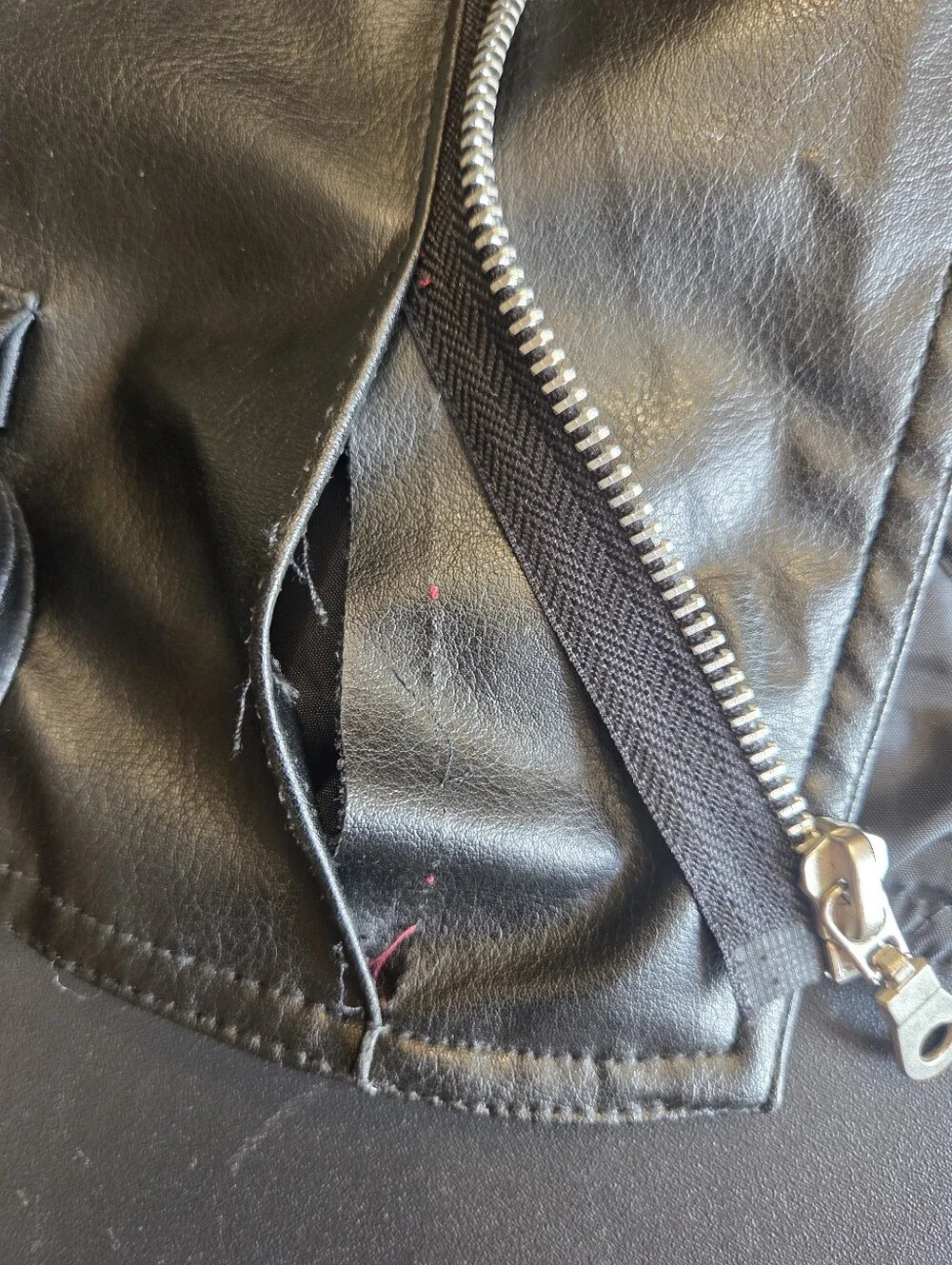 Bike Star Black Faux Leather Kids Biker Jacket With USA Themed Embroidery.